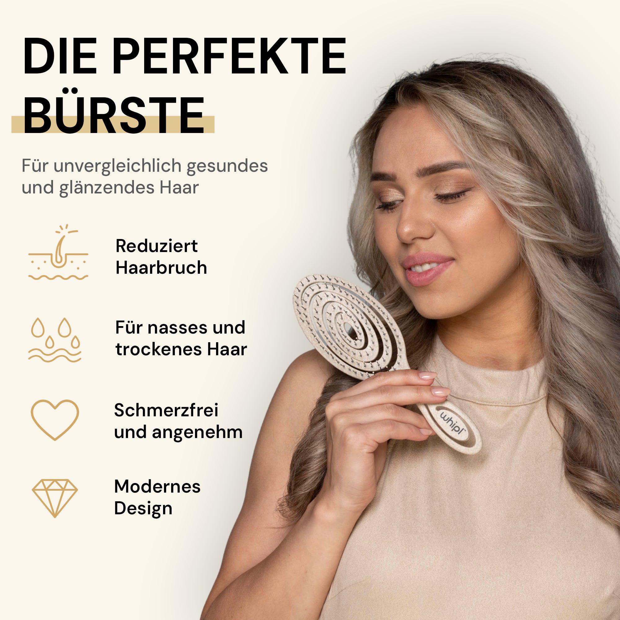 Whipl™ Snail organische spiraalveer ontwarrende borstel