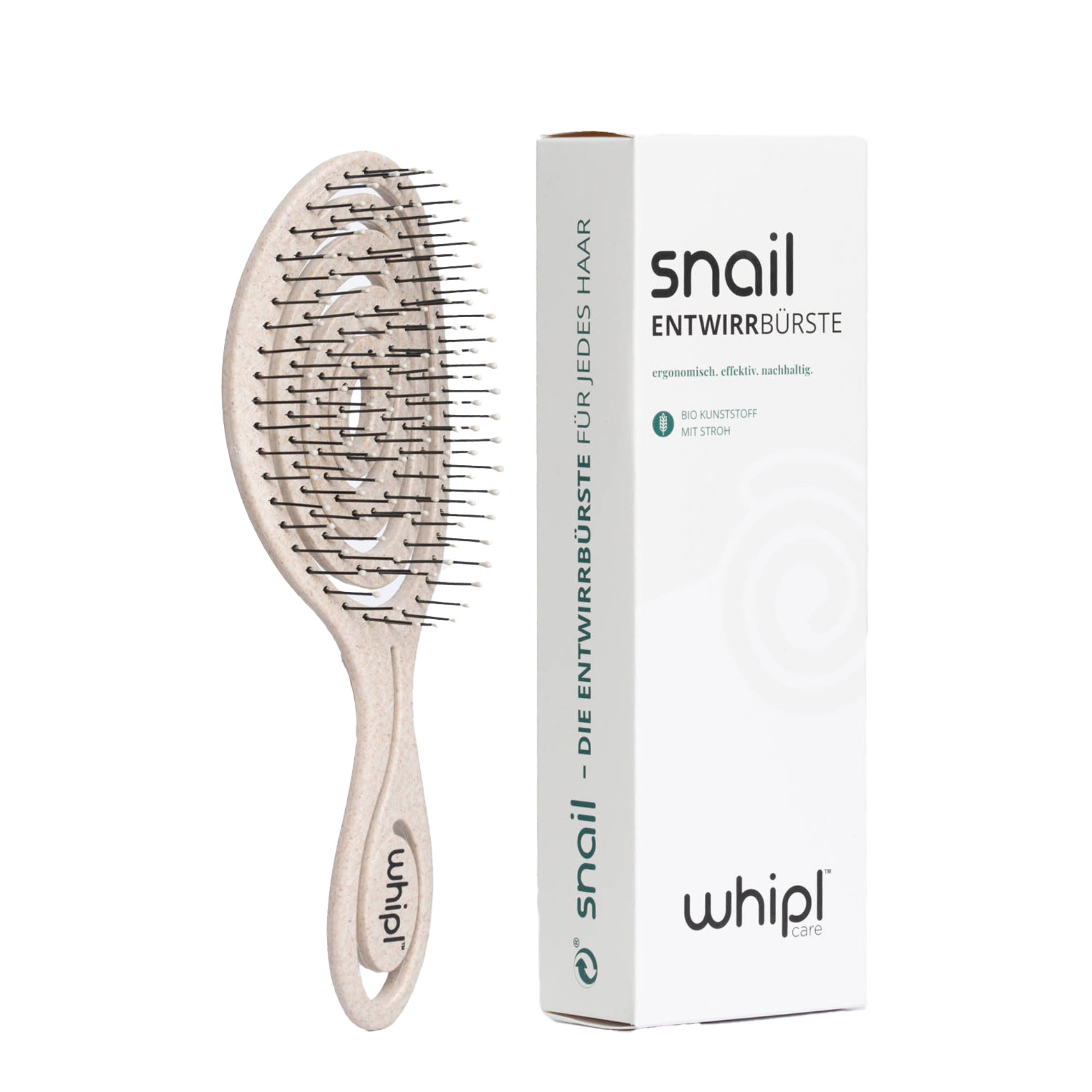 Whipl™ Snail organische spiraalveer ontwarrende borstel